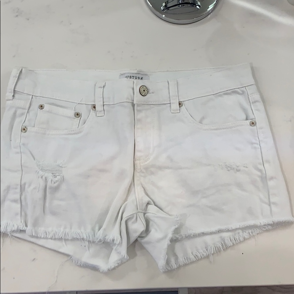 White jean shorts